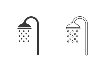 Shower icon set vector, filled flat sign, solid pictogram isolated on white. Symbol, logo illustration
