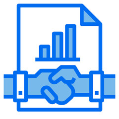 Obraz premium handshake blue line icon