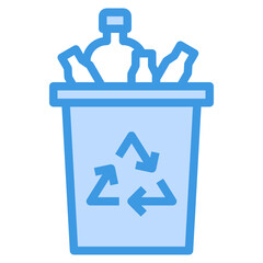 Obraz premium Garbage blue outline icon