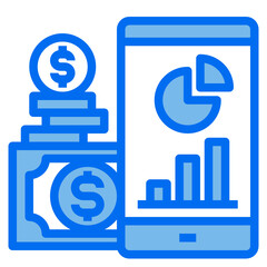 mobilephone blue line icon