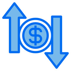 money blue line icon