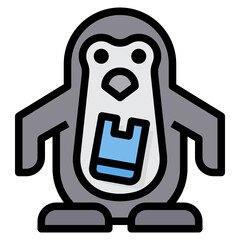 Penguin filled outline icon