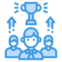 Leader blue outline icon