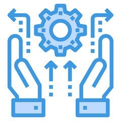 Management blue outline icon
