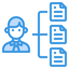 Obraz premium Organize blue outline icon