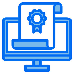 graduate blue line icon