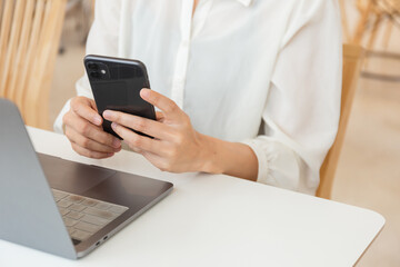 using texting cell phone typing computer.student study education online learning.adult professional chatting on laptop,mobile contact us at Thinking business plan.connecting people concept