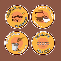 set of coffee badges and labels
