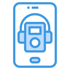Music Player blue outline icon