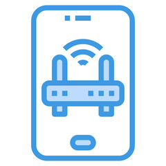 Wifi blue outline icon