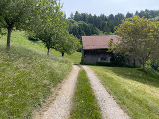 Fototapeta na wymiar Camping und Wandern in der Schweiz