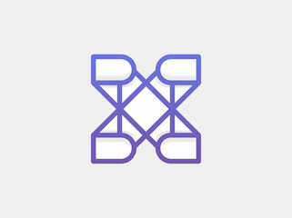 Letter x logo design, Gradient logo, purple color, logo for company