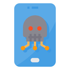 Fototapeta premium Skull flat icon