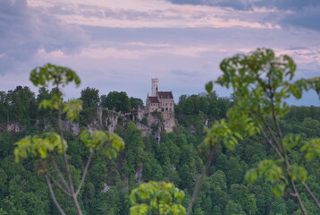 Castle of Lichtenstein at Dusk