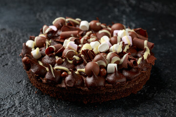 Chocolate Rocky road cake with marshmallow, hazelnut