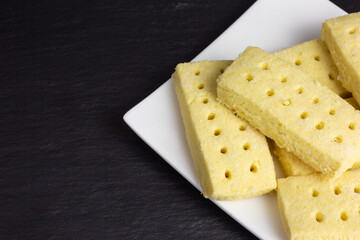 homemade traditional butter shortbread biscuit