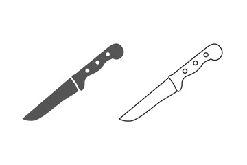 Chef's kitchen knife icon set. Vector