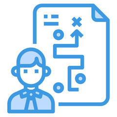 Businessman blue outline icon