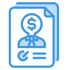 Obraz premium Human Resource blue outline icon