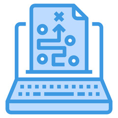 Laptop blue outline icon