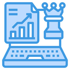 Laptop blue outline icon