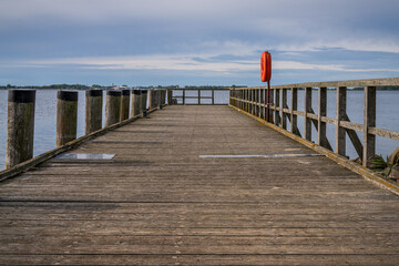 The ferry pier in Ludwigsburg, Mecklenburg-Western Pomerania, Germany