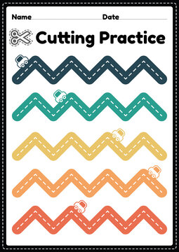 Toddler Scissor Practice Activities Learning Haircut Cutting Sheet  Printable Worksheet Preschool Homeschool Activity Sheets 