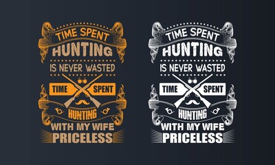 hunting tee shirt design hunt lover man and women vector 