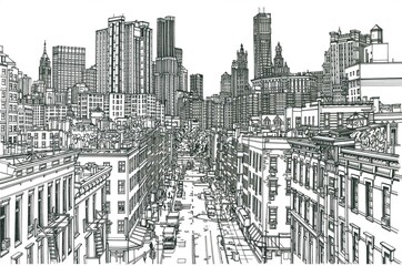 New York architectural sketch
