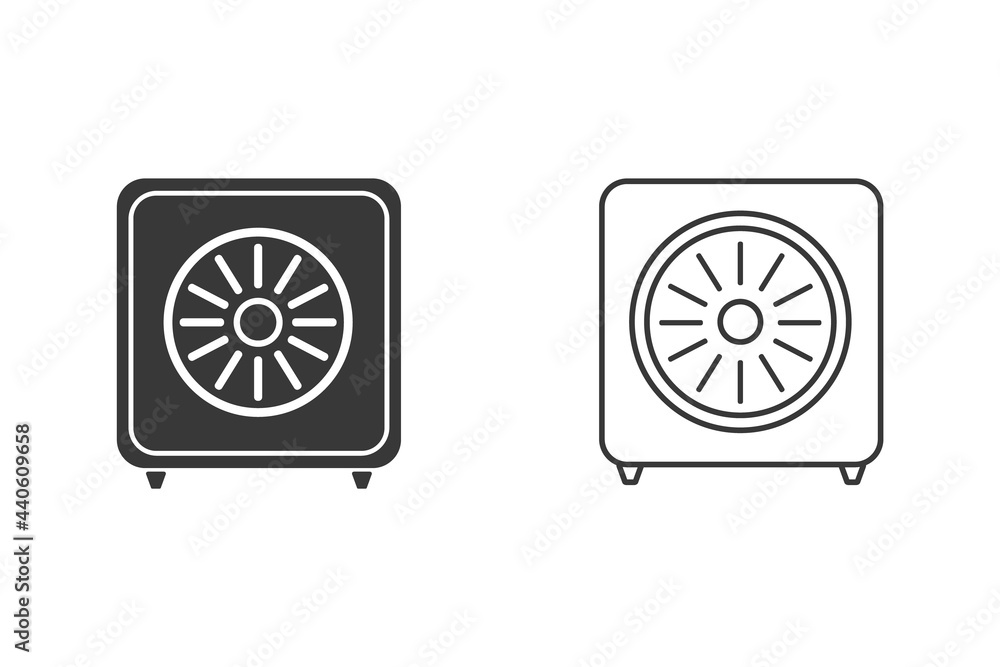 Poster bank safe icon set. linear style closed safe isolated. security single isolated modern line design i