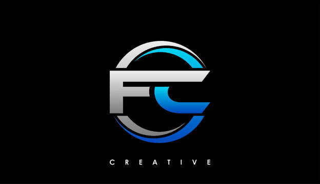 FC Letter Initial Logo Design Template Vector Illustration
