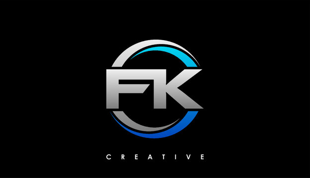 FK Letter Initial Logo Design Template Vector Illustration