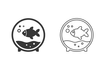 Aquarium icon set for website, application, printing, document, poster design. Vector