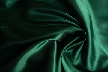 green fabric texture background, abstract, closeup texture of cloth