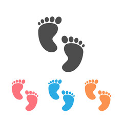 Baby foot icon set flat style vector