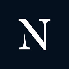 N logo with line modern minimalist concept