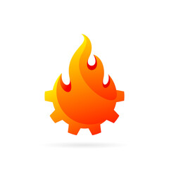 fire gear logo in gradient style