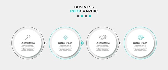 Vector Infographic design business template with icons and 4 options or steps. Can be used for process diagram, presentations, workflow layout, banner, flow chart, info graph