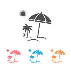 Plakat Beach icon set vector of vacation and tourism, summer symbol