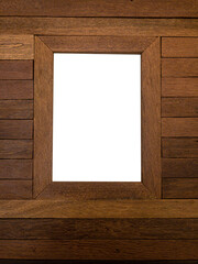 empty frame on wood texture.vertical image