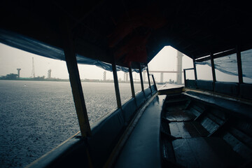 dramatic inside a boat