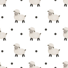 Farmhouse seamless pattern, Farm animals seamless pattern, Cute animals, cow, horse, bird, pig, rabbit, sunflower for scrapbooking, fabric, print