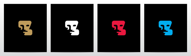 Human Face On Letter Logo Design Z