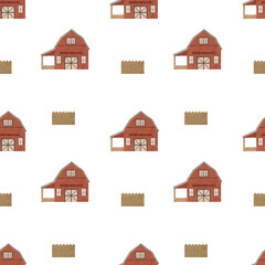 Farmhouse seamless pattern, Farm animals seamless pattern, Cute animals, cow, horse, bird, pig, rabbit, sunflower for scrapbooking, fabric, print