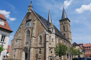 Fototapeta na wymiar Kirche Marktplatz Gerolzhofen