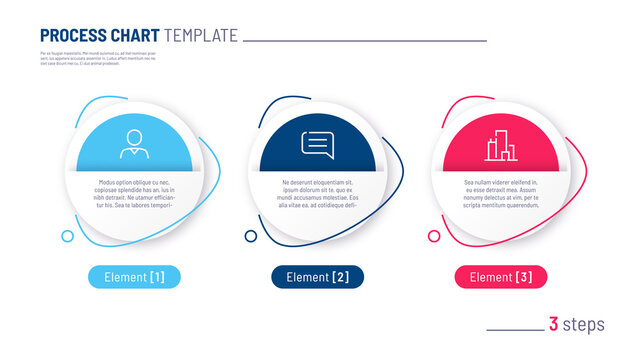 Vector Infographic Process Chart Template. Three Steps