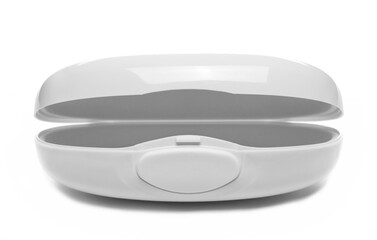 New white case for glasses isolated 