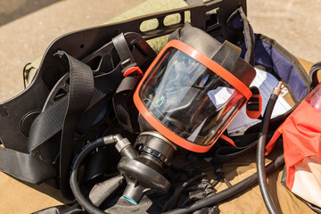 The mask of the panoramic review of the isolating gas mask