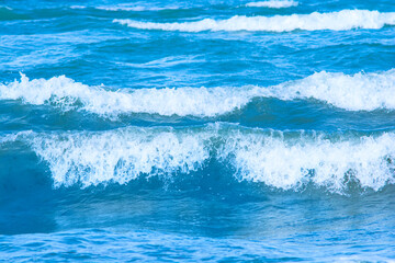 Beautiful blue sea waves background