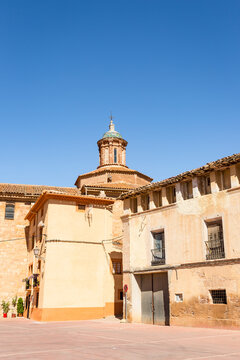 dome of the parish church of the Assumption of Our Lady in Baguena town, province of Teruel, Aragon, Spain